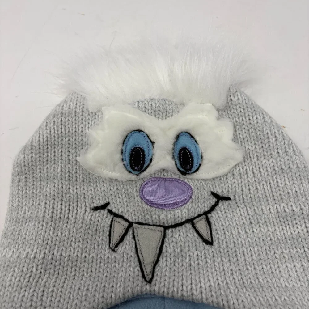NWT Disney Parks kids Yeti knit beanie hat tassels blue grey